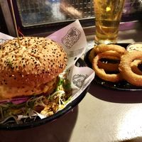 The Original and onion rings  at Vegan Junk Food Bar - De Pijp in Amsterdam