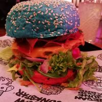 daddy mc chick'n - delicious!! with cheese and bacon at Vegan Junk Food Bar - De Pijp in Amsterdam