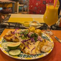 Enchilada and mango juice at Tres Amigos Mexican Cantina in Boracay