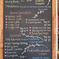 Drinks menu at Amore Food Market & Cafe in Timaru