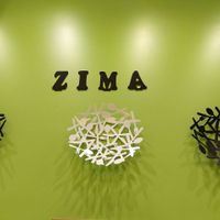 The green interior at Zima Healthy Food in Isfahan