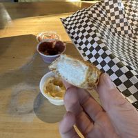 The cheese inside the mozzarella sticks (loved it!!!!)  at The Pizza Patio in Flagstaff