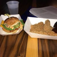 Cauliflower slider and fried chik’n at The Quarters in Hadley