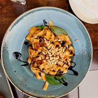 Red pesto pasta (or gnocci) at The Porterhouse in Killarney