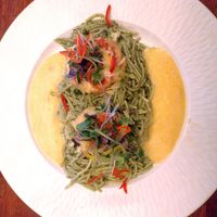 Pesto pasta with eggplant parmesan at The Porterhouse in Killarney