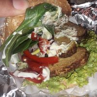 Tempeh burger at Krowarzywa in Gdansk