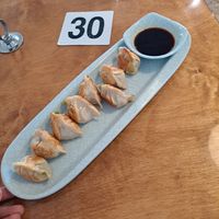 Dill pan seared dumplings at Hello Dumpling in Dallas