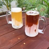 Frosty vegan wheat beer and IPA mmmmmm at Moringa in Siem Reap