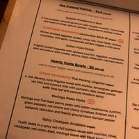 Menu page 1 at Moringa in Siem Reap