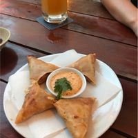 Rajasthani samosas (vegan) at Moringa in Siem Reap