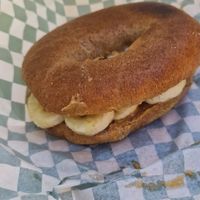 Peanut butter with banana at Ice and Beans Cafe in Caye Caulker
