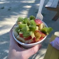 Fruit bowl at Ice and Beans Cafe in Caye Caulker