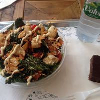 Kale Caesar salad and brownie at Fressh in Birmingham