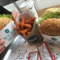 Burgers and sweet potato fries at Fressh in Birmingham
