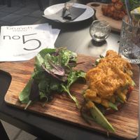 Butternut Squash Tartine (with vegan cheddar instead of vegan ricotta)  at No5nyc & The Vegoist in Astoria