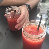 Super C juice (grapefruit, orange, tangerine, lime, pomegranate) at No5nyc & The Vegoist in Astoria