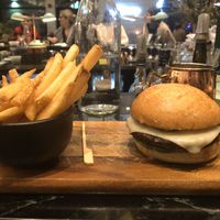 LOV cheeseburger with fries at LOV in Laval