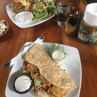falafel with vegan mayo&vegan tahini,, patty salad at Milas in Yogyakarta