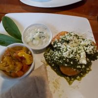 Indian potato balls with spinach at Milas in Yogyakarta