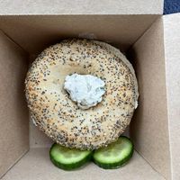 chives cream cheese at Bagels & Beans in Maastricht