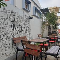 View to the street at Kwetu Restaurant & Craft Shop in Maputo