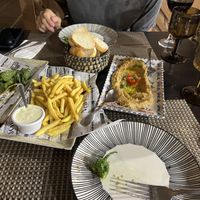 Hummus met truffel 😊  at Marhaba in Gran Canaria