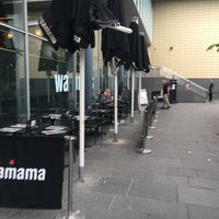 Outdoor seating at Wagamama in Newcastle Upon Tyne
