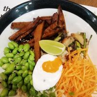 Vegan egg dish! By youtuber chef Gaz Oakley at Wagamama in Newcastle Upon Tyne