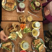 Our delicious and tasty food (all this for 26 soles per head)  at La Rabona Peruvian Deli in Cusco