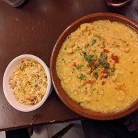 Dahl & rice at Marrakech Artisan in Hastings