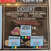 Green = vegan at Marrakech Artisan in Hastings