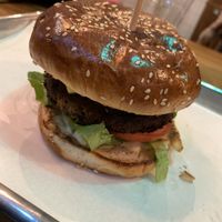 Bean burger   at Nature Boys in Tel Aviv