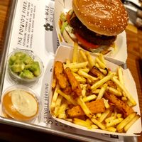Mexican Burger and Mixed Fries at Nature Boys in Tel Aviv
