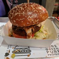 Bean burger at Nature Boys in Tel Aviv