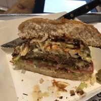 Half a love burger...  I have not had a dirtier burger in a while... I will be back before I leave tel aviv at Nature Boys in Tel Aviv