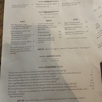 Menu at The Old Bicycle Shop in Cambridge