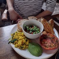 Vegan breakfast at The Old Bicycle Shop in Cambridge