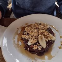 Banana chocolate pancakes at The Old Bicycle Shop in Cambridge