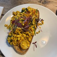 Scrambled tofu   at The Old Bicycle Shop in Cambridge
