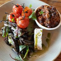 VEGAN BIG BREAKIE (v) (gf) $20
Sautéed field mushrooms, roasted cherry truss tomatoes, smashed avocado, smokey house beans, vegan cashew cheese & organic sourdough. at COOH Cafe in Alexandria
