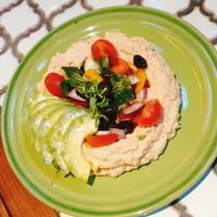 Avocado hummus at Hummus Kitchen at Parnas Mall in Seoul