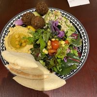 Falafel salad  at Hummus Kitchen at Parnas Mall in Seoul