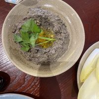 Black sesame hummus   at Hummus Kitchen at Parnas Mall in Seoul
