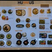 menu at Hummus Kitchen at Parnas Mall in Seoul