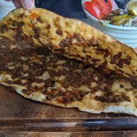 Inside the lahmacun at VegaNarsist - Nişantaşı in Istanbul