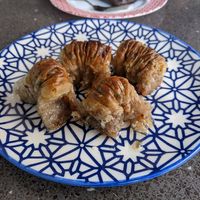 Mostly pastry. Wasn't sure what these were. at VegaNarsist - Nişantaşı in Istanbul