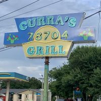 Street Sign at Curra's Grill in Austin