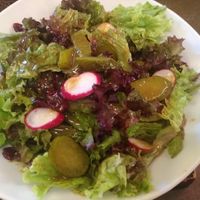 Salad 67. Normally it has asparagus but this time they added pickles instead at Cafe Bar 67 in Athens