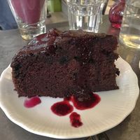 Amazing vegan chocolate cake at Cafe Bar 67 in Athens