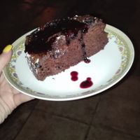 Vegan chocolate cake at Cafe Bar 67 in Athens